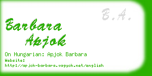 barbara apjok business card